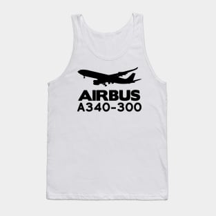 Airbus A340-300 Silhouette Print (Black) Tank Top